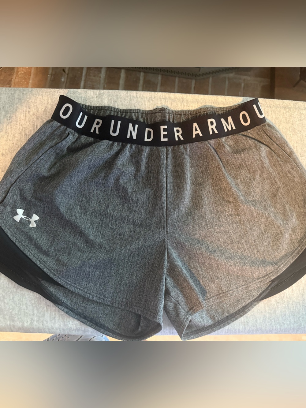 Under Armour Gray Athletic Performance Shorts with Branded Waistband